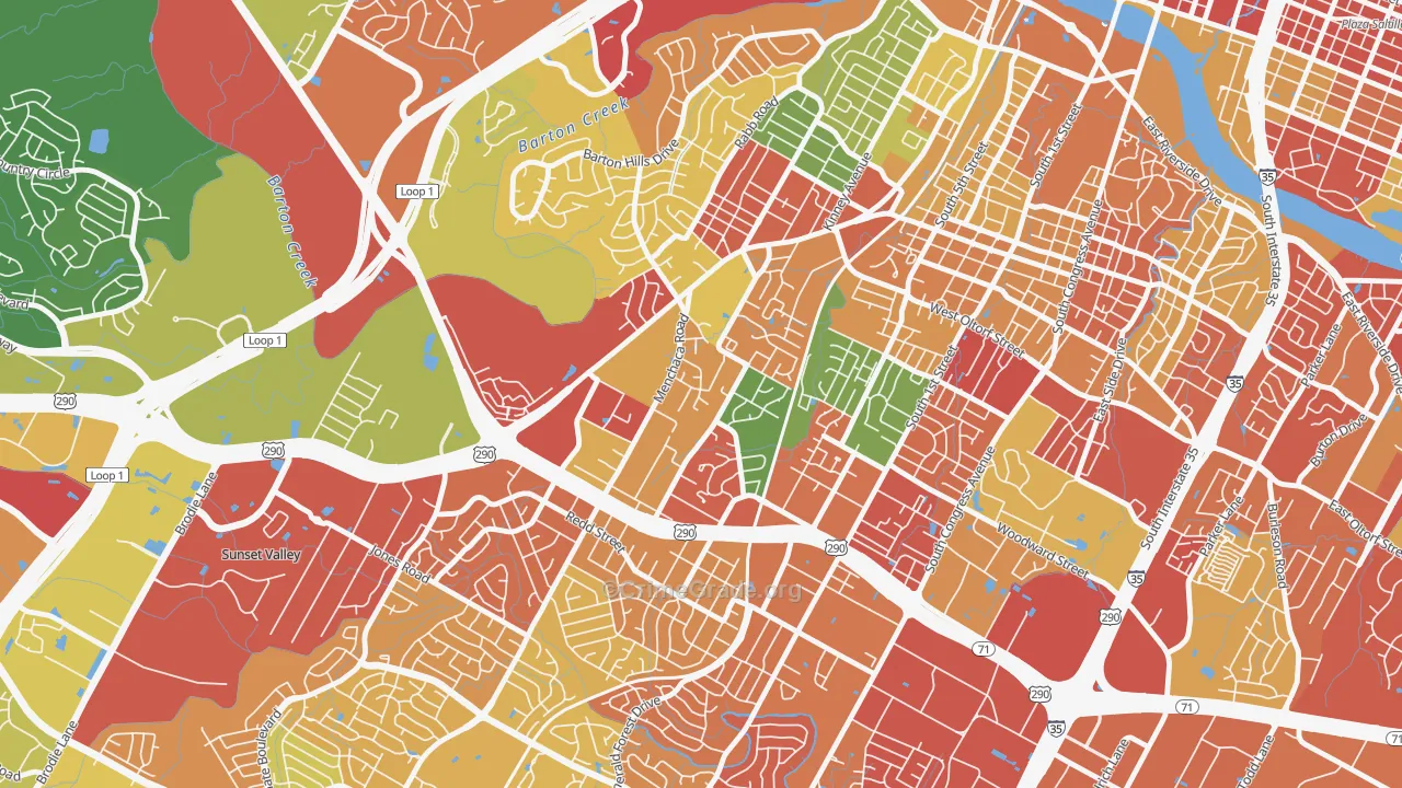 South Lamar, Austin, TX Map of Burglary Rates