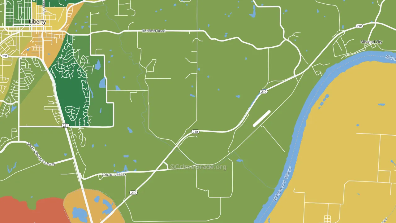 South Liberty, MO Map of Burglary Rates