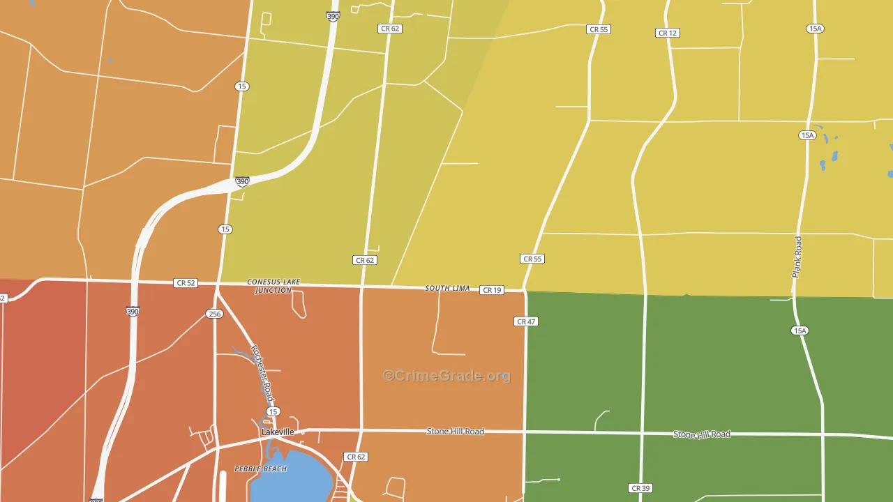 South Lima, NY Map of Burglary Rates