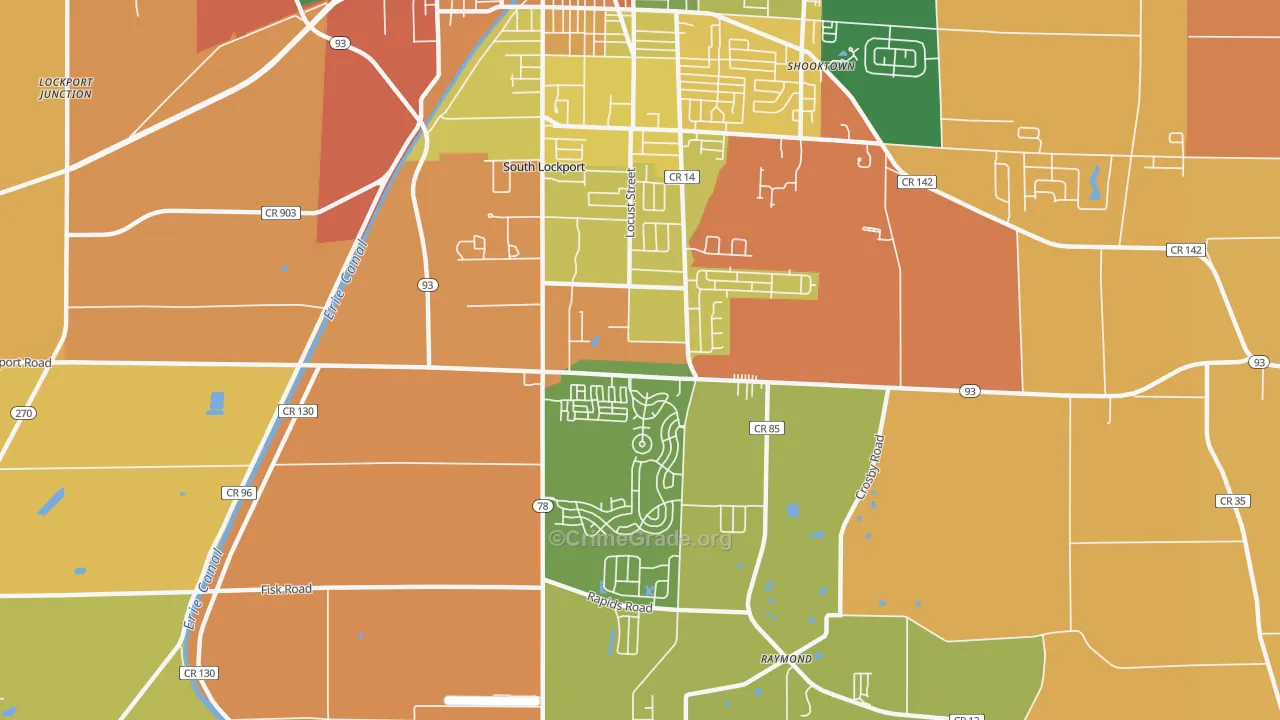 South Lockport, NY Map of Burglary Rates