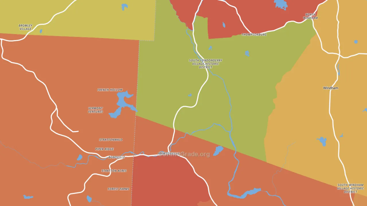 South Londonderry, VT Map of Burglary Rates