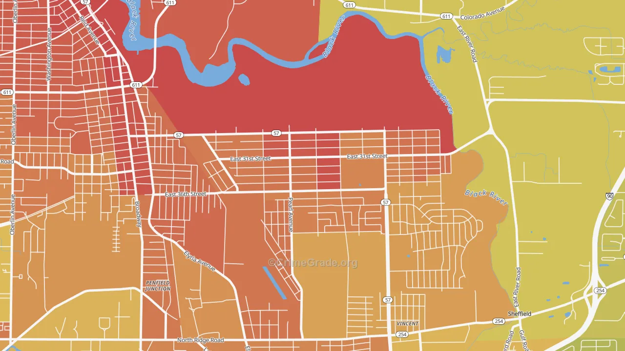 South Lorain, Lorain, OH Map of Burglary Rates