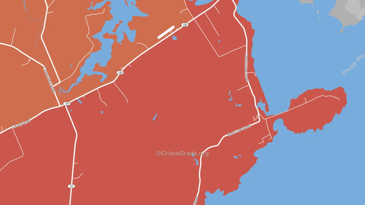 South Lubec, ME Map of Burglary Rates