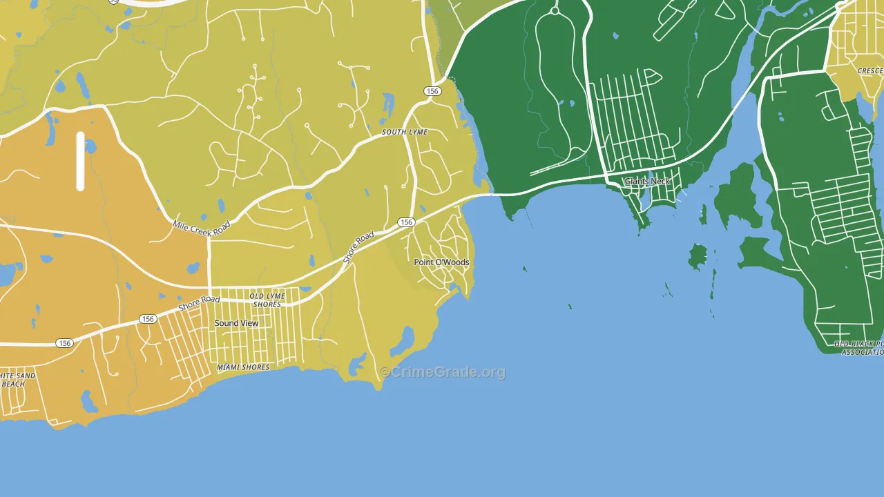 South Lyme, CT Map of Burglary Rates