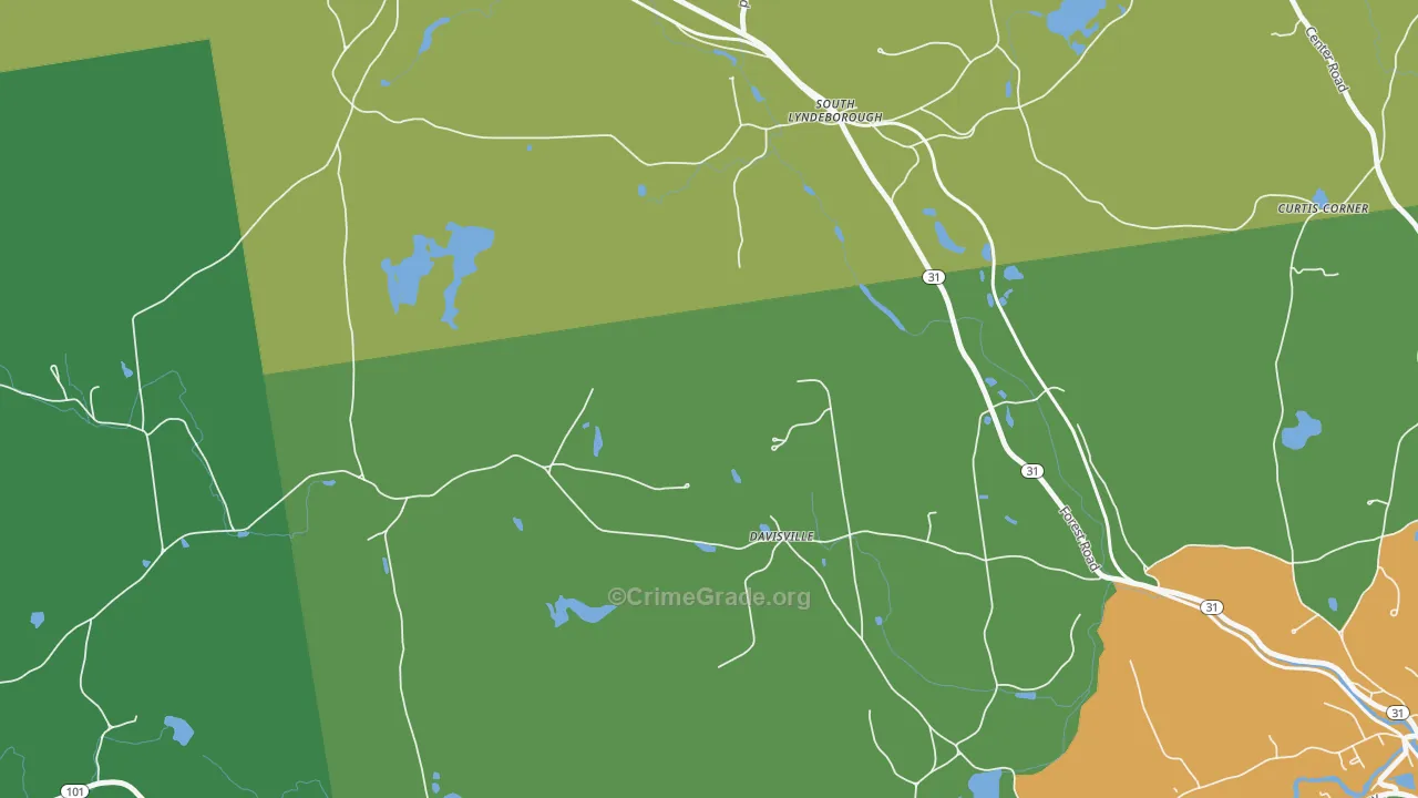 South Lyndeboro, NH Map of Burglary Rates