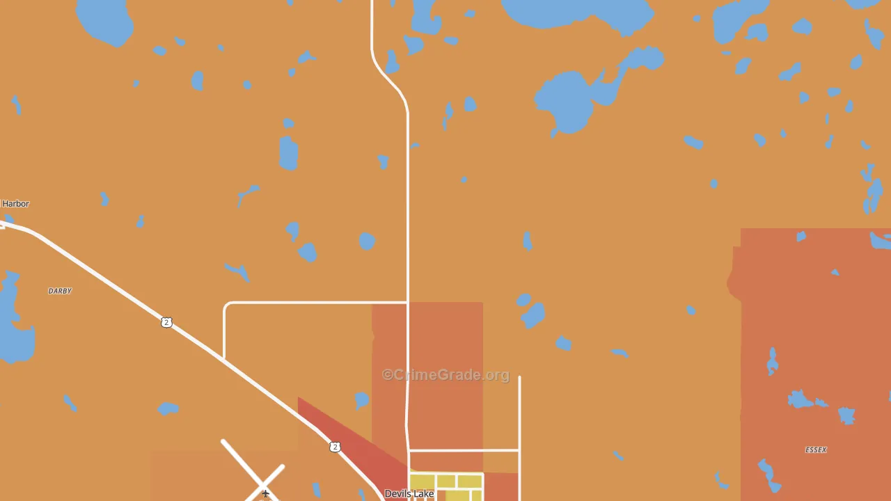 South Minnewaukan, ND Map of Burglary Rates
