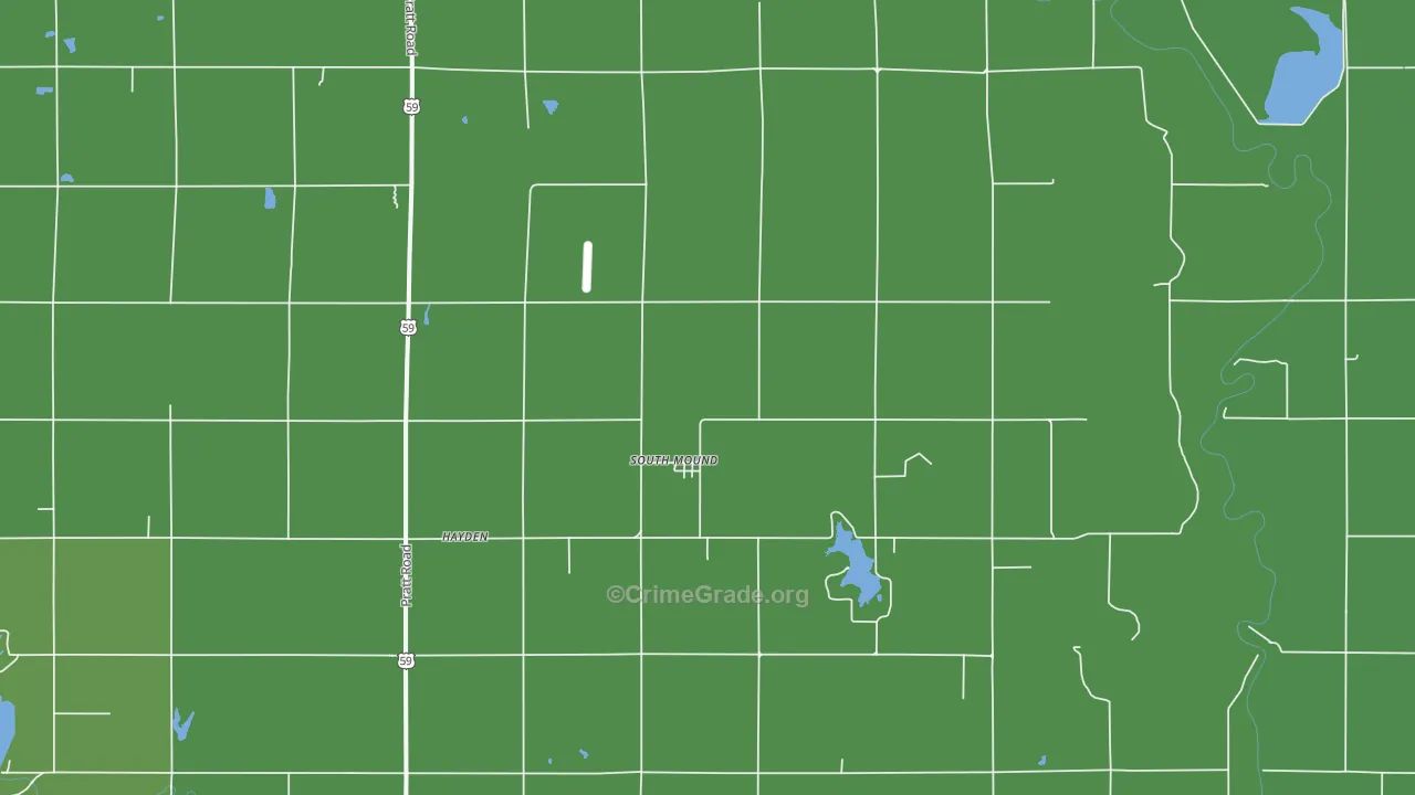 South Mound, KS Map of Burglary Rates