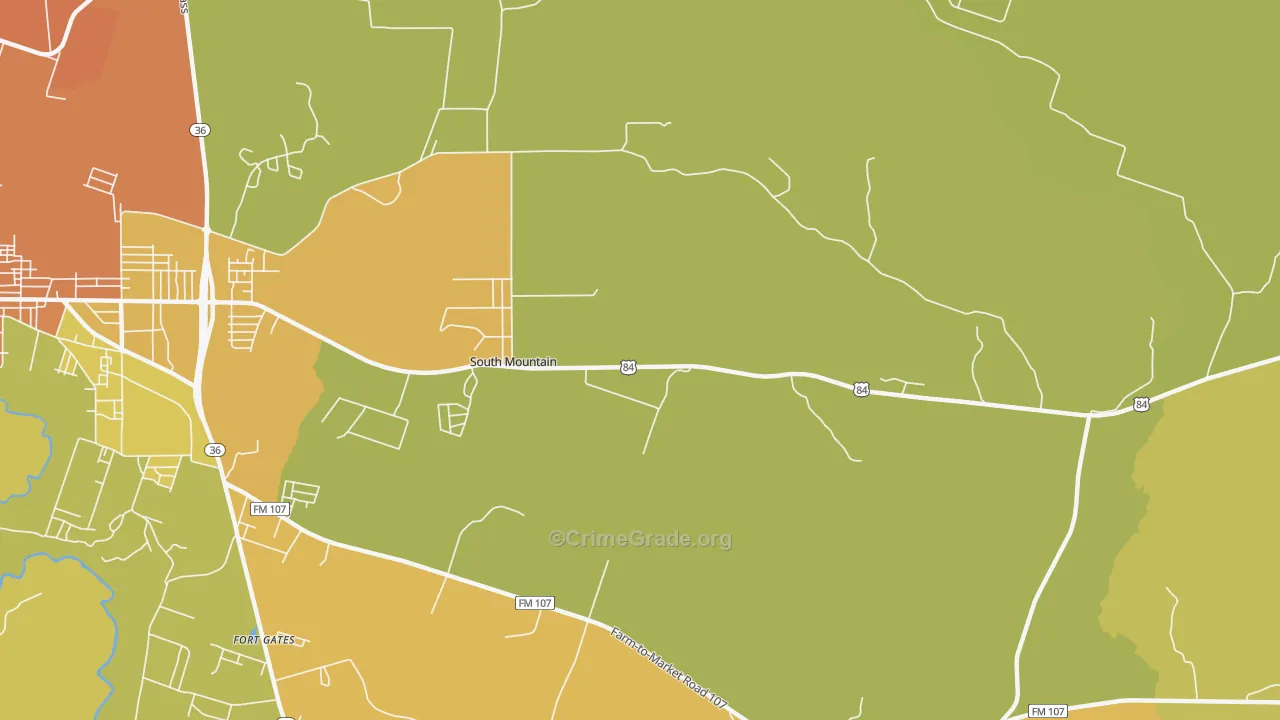 South Mountain, TX Map of Burglary Rates