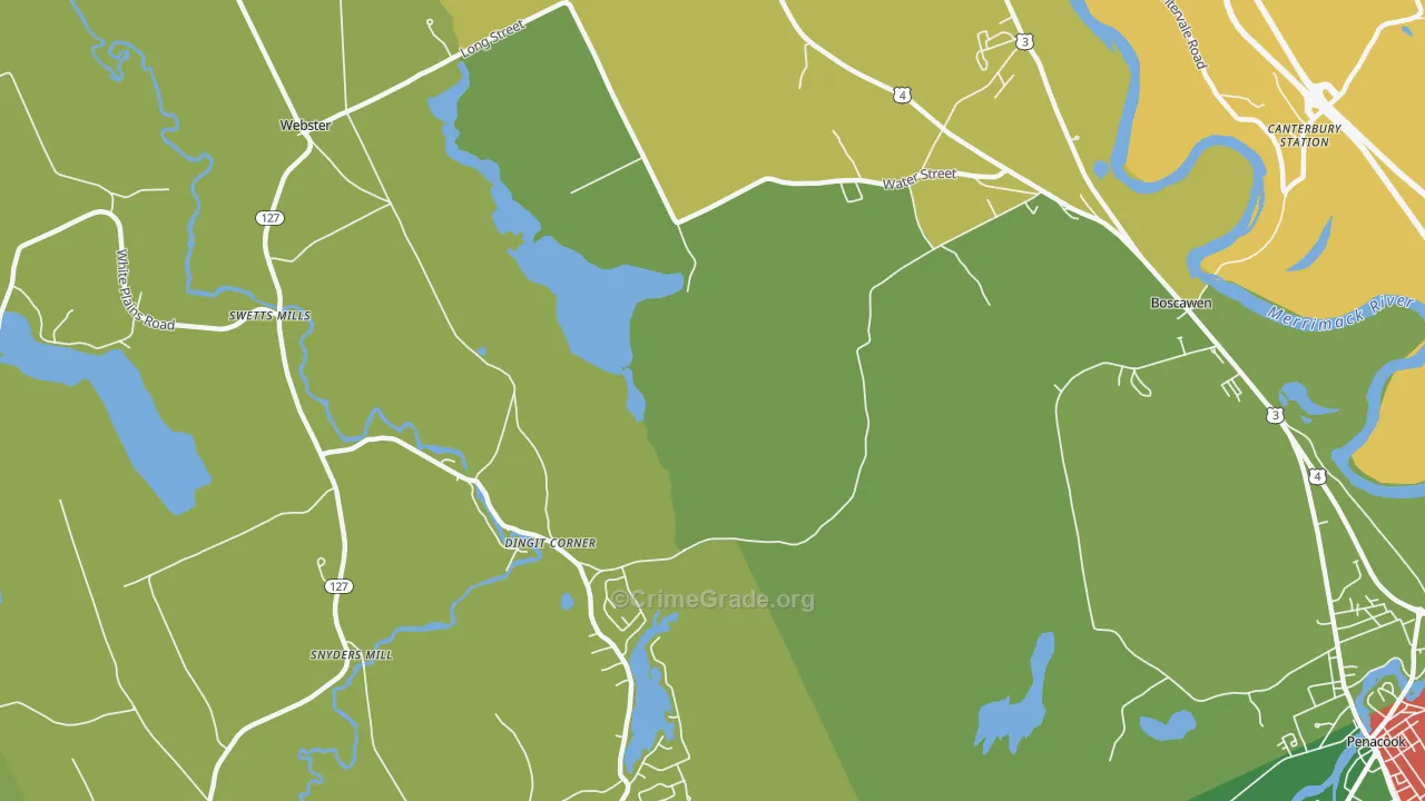 South Newbury, NH Map of Burglary Rates