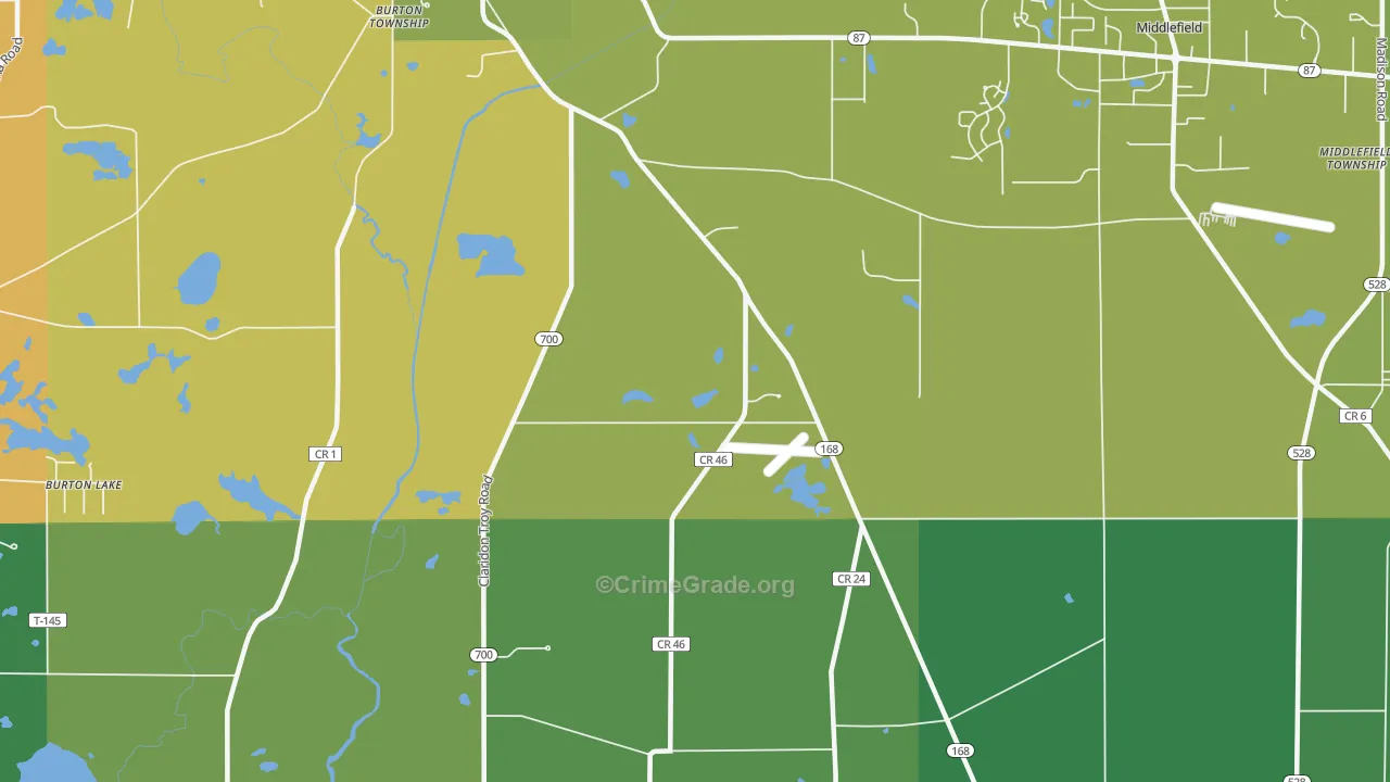 South Newbury, OH Map of Burglary Rates