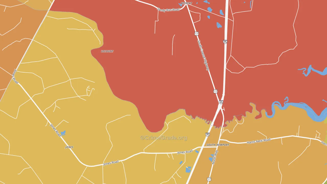 South Newport, GA Map of Burglary Rates