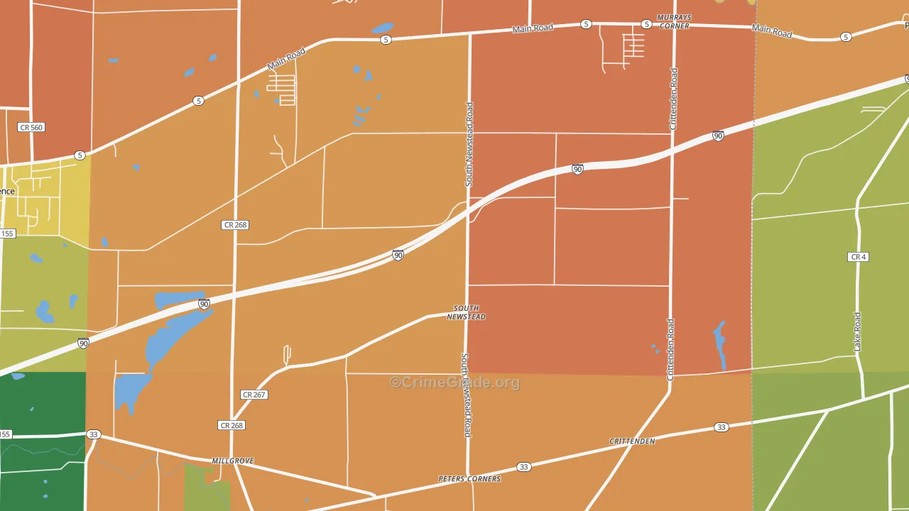 South Newstead, NY Map of Burglary Rates