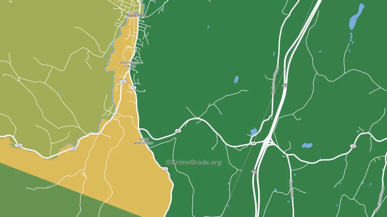 South Northfield, VT Map of Burglary Rates