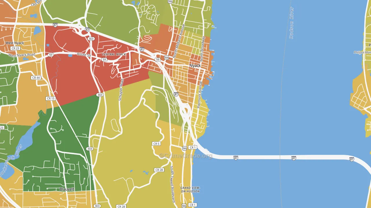 South Nyack, NY Map of Burglary Rates