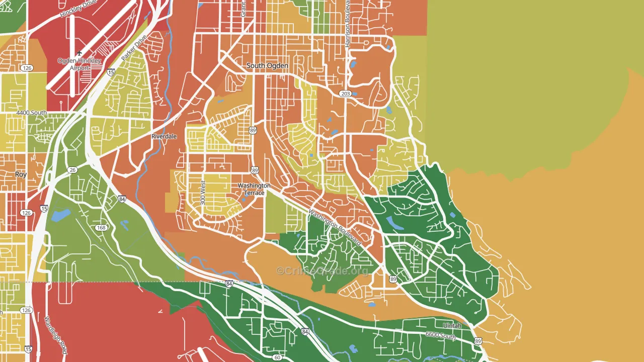 South Ogden, UT Map of Burglary Rates