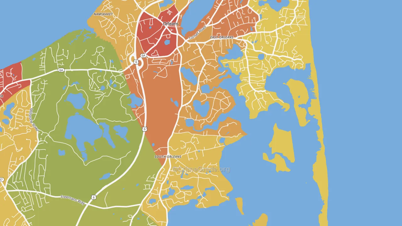 South Orleans, MA Map of Burglary Rates
