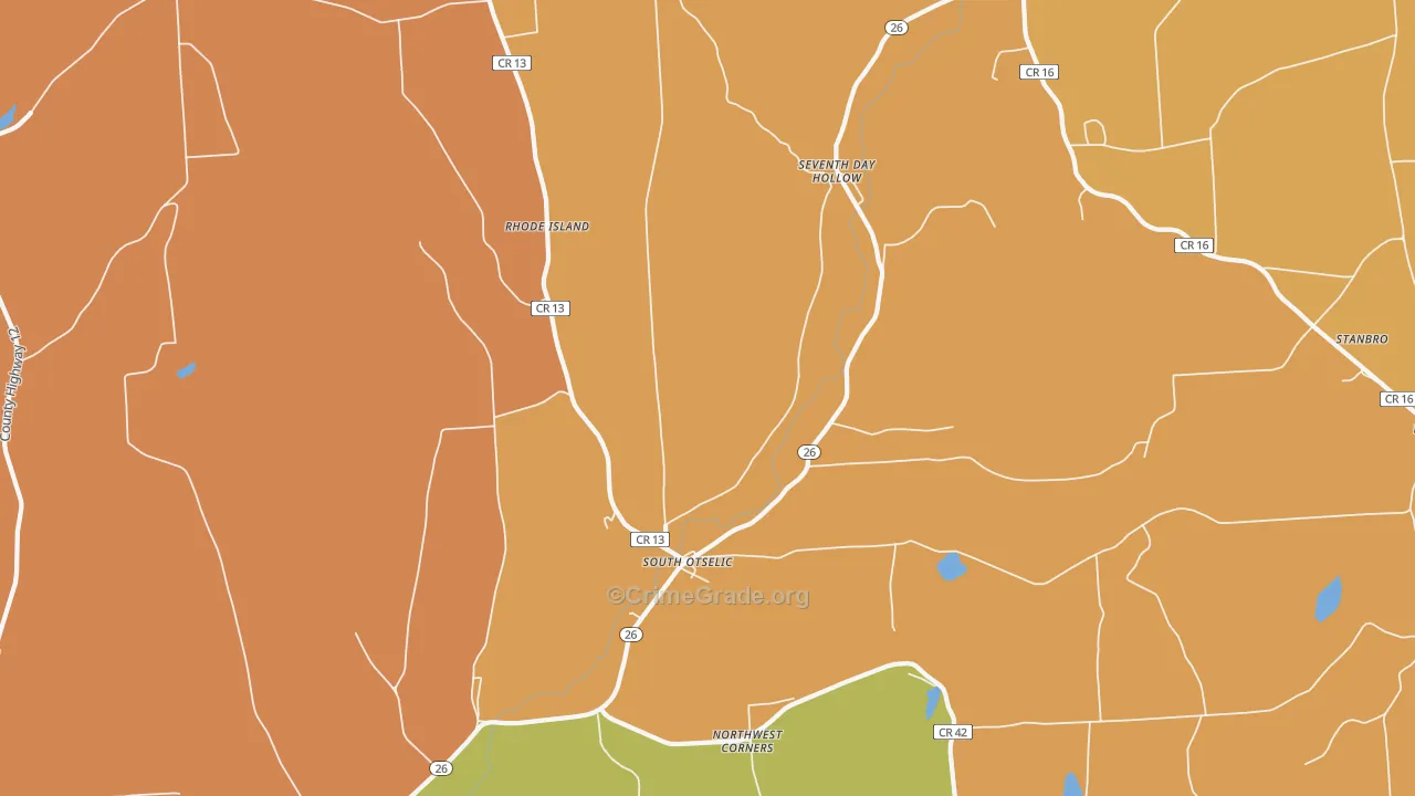 South Otselic, NY Map of Burglary Rates