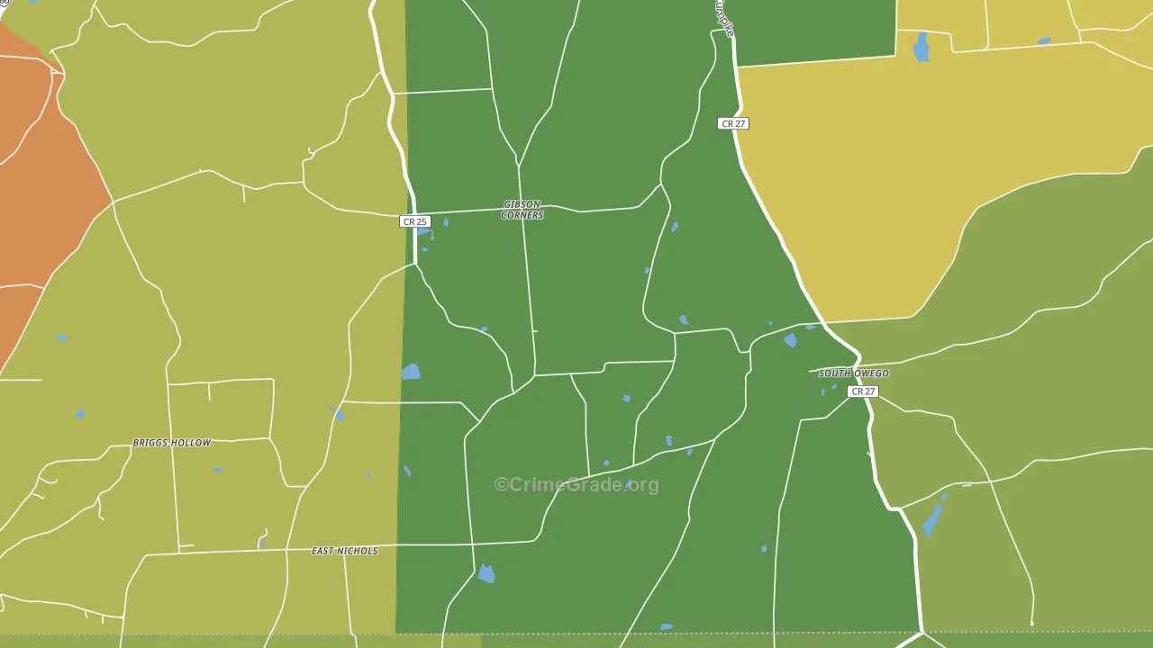 South Owego, NY Map of Burglary Rates