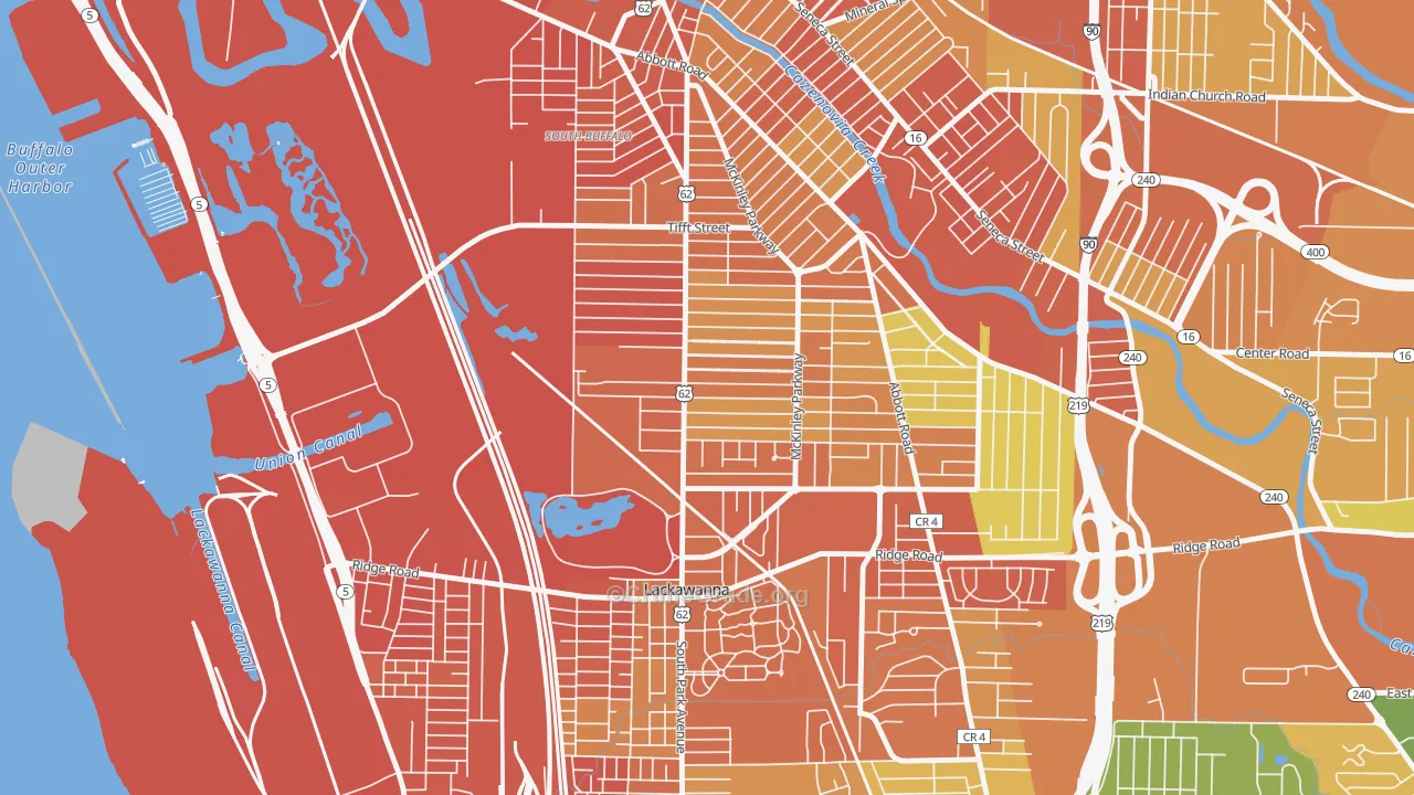 South Park, Buffalo, NY Map of Burglary Rates