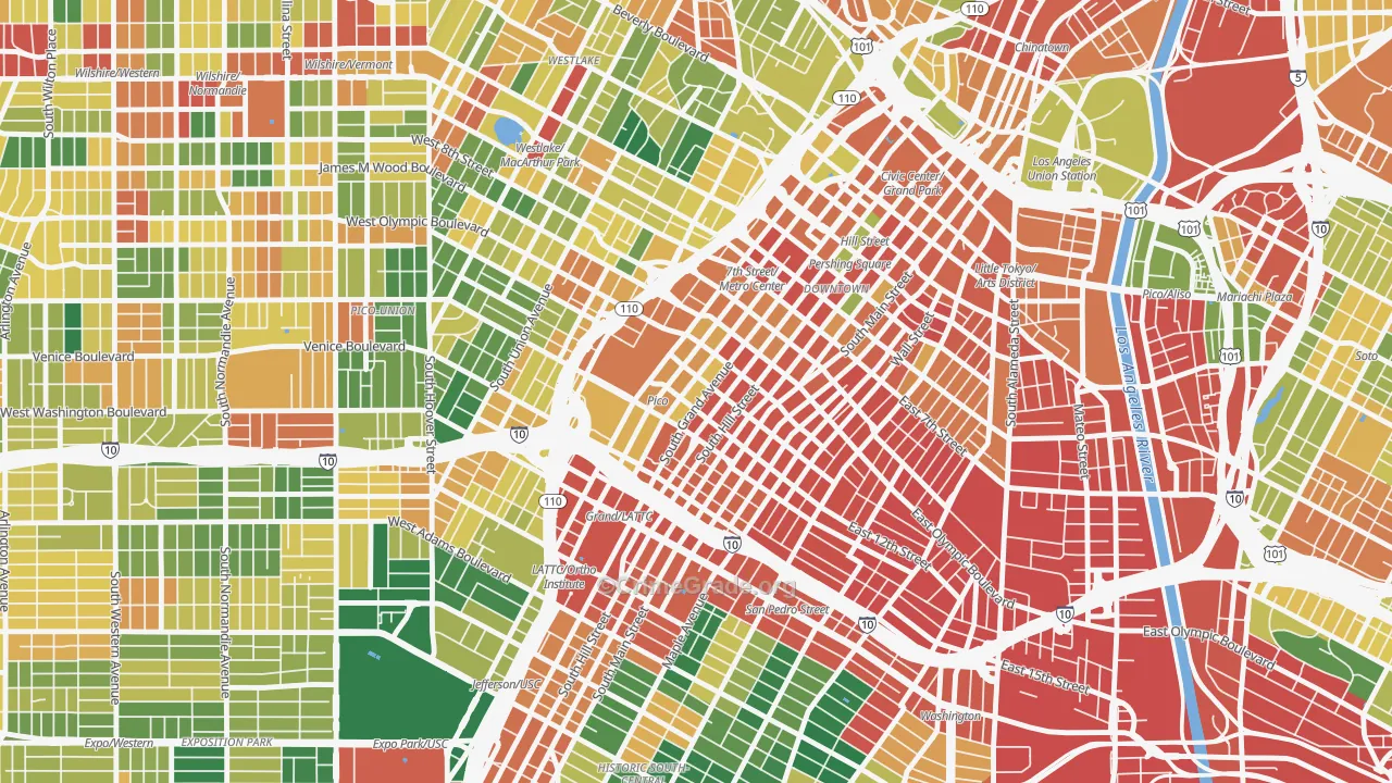 South Park, Los Angeles, CA Map of Burglary Rates