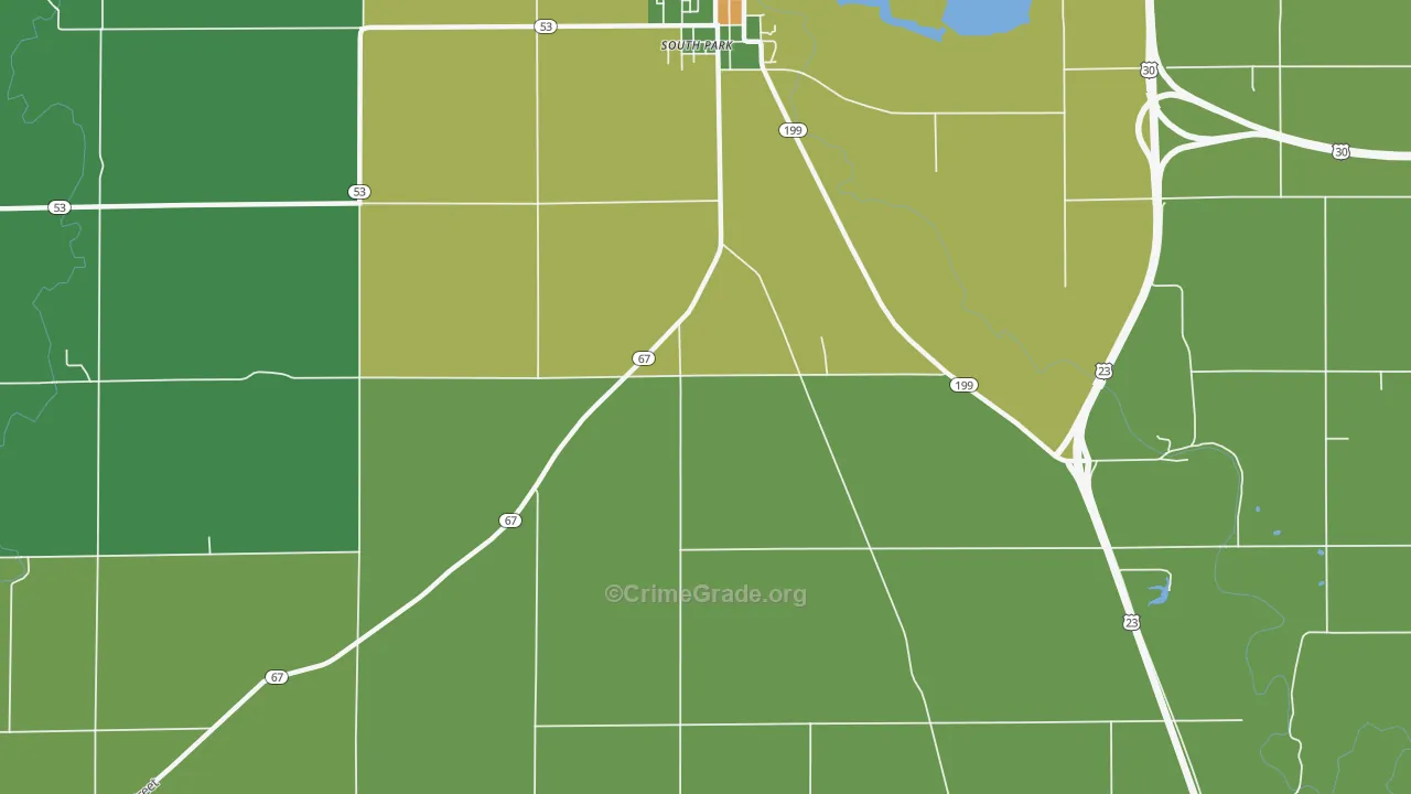 South Park, OH Map of Burglary Rates