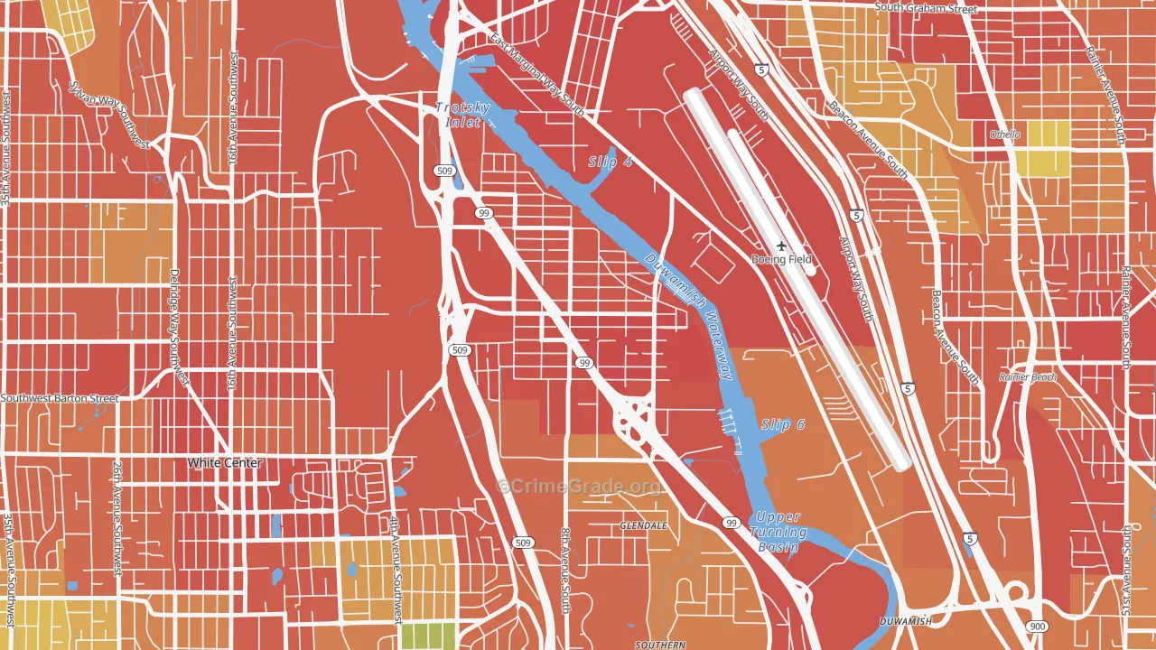 South Park, Seattle, WA Map of Burglary Rates