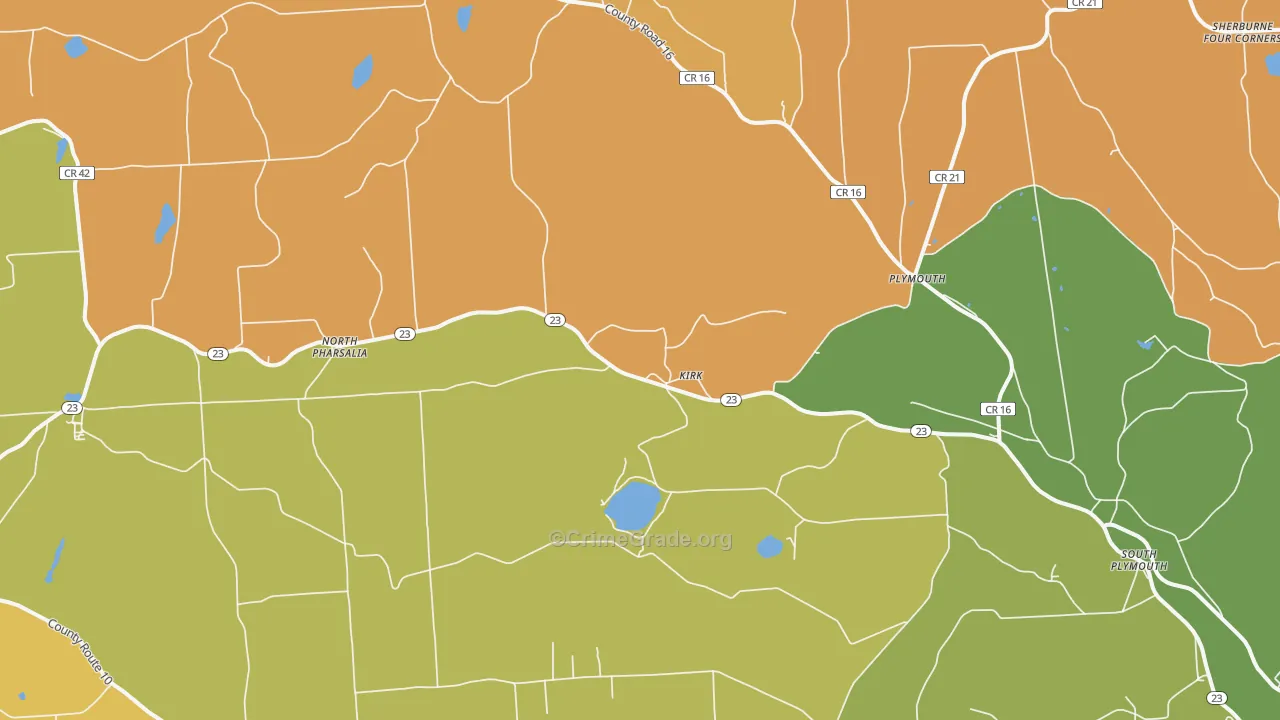 South Plymouth, NY Map of Burglary Rates