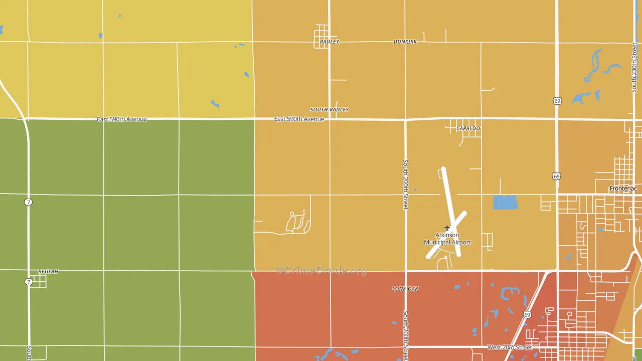 South Radley, KS Map of Burglary Rates