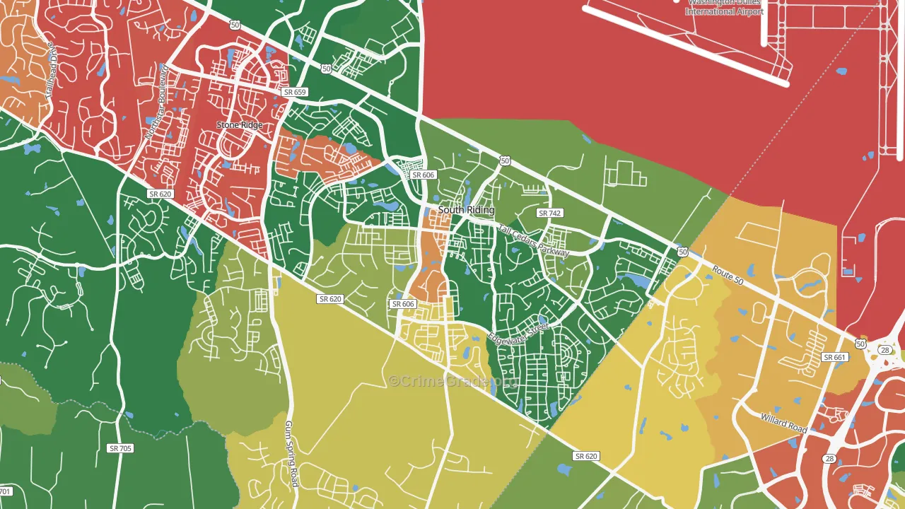 South Riding, VA Map of Burglary Rates