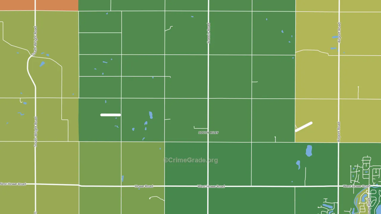 South Riley, MI Map of Burglary Rates
