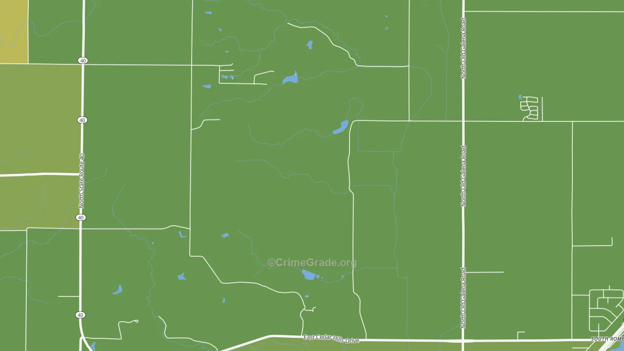 South Rome, IL Map of Burglary Rates