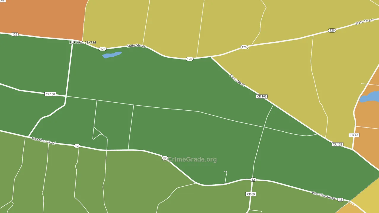 South Rutland, NY Map of Burglary Rates