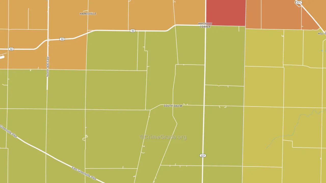 South Salem, IN Map of Burglary Rates