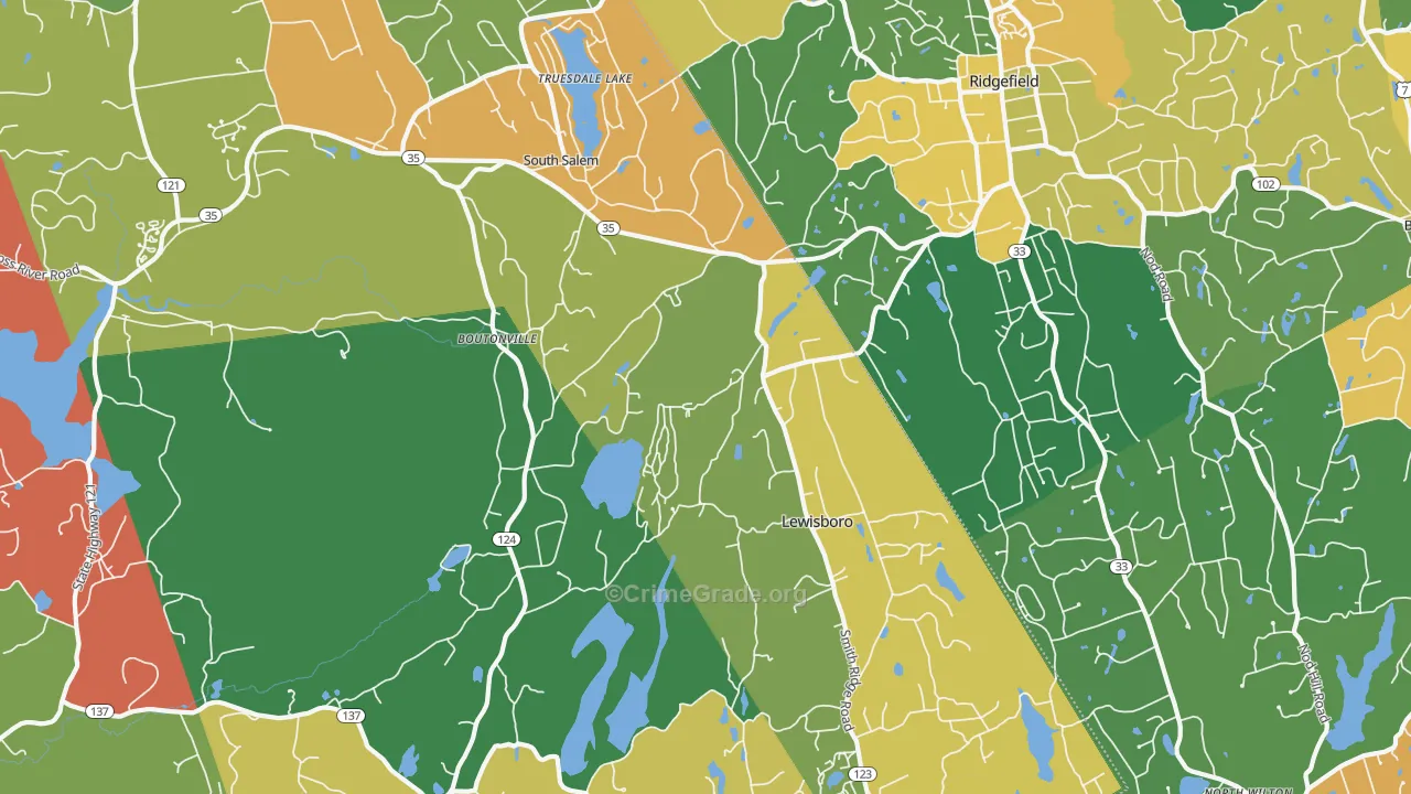 South Salem, NY Map of Burglary Rates