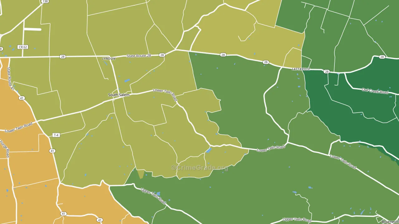 South Salem, OH Map of Burglary Rates