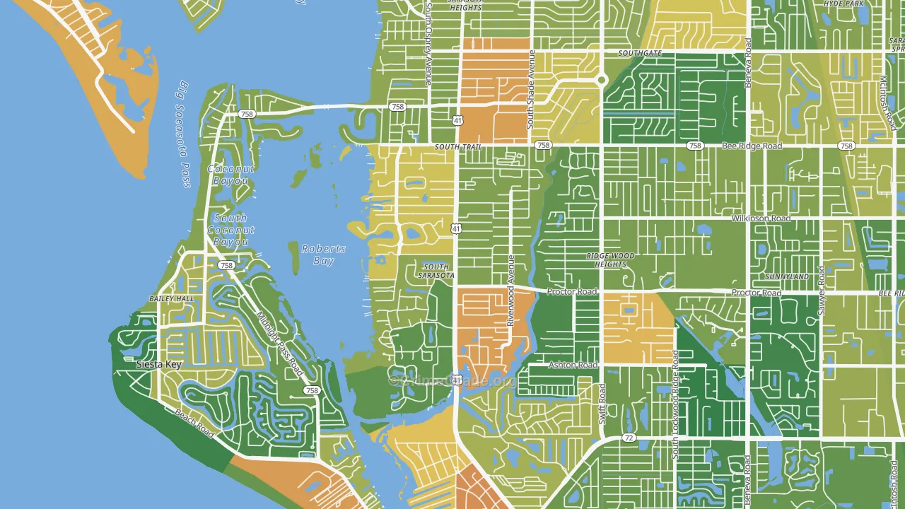 South Sarasota, FL Map of Burglary Rates