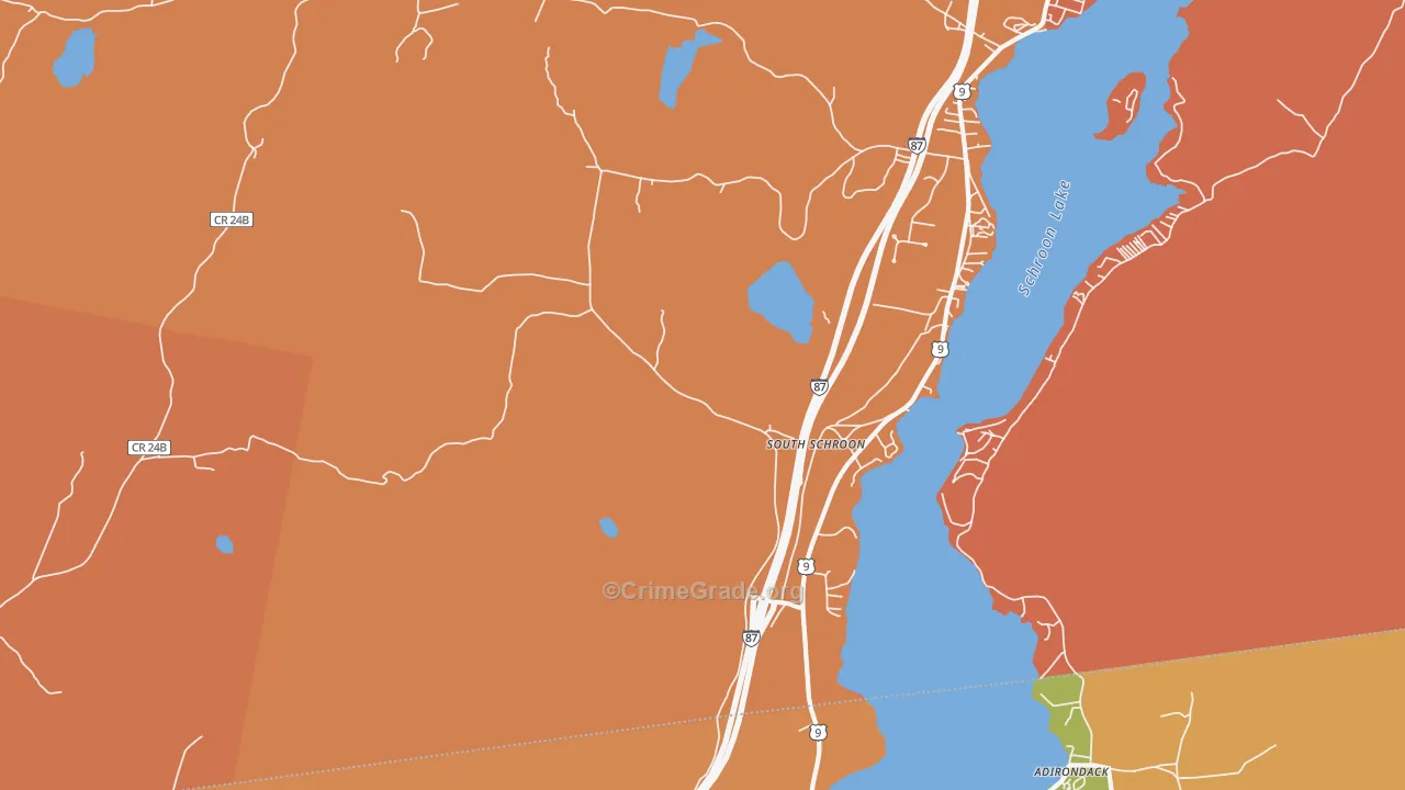 South Schroon, NY Map of Burglary Rates
