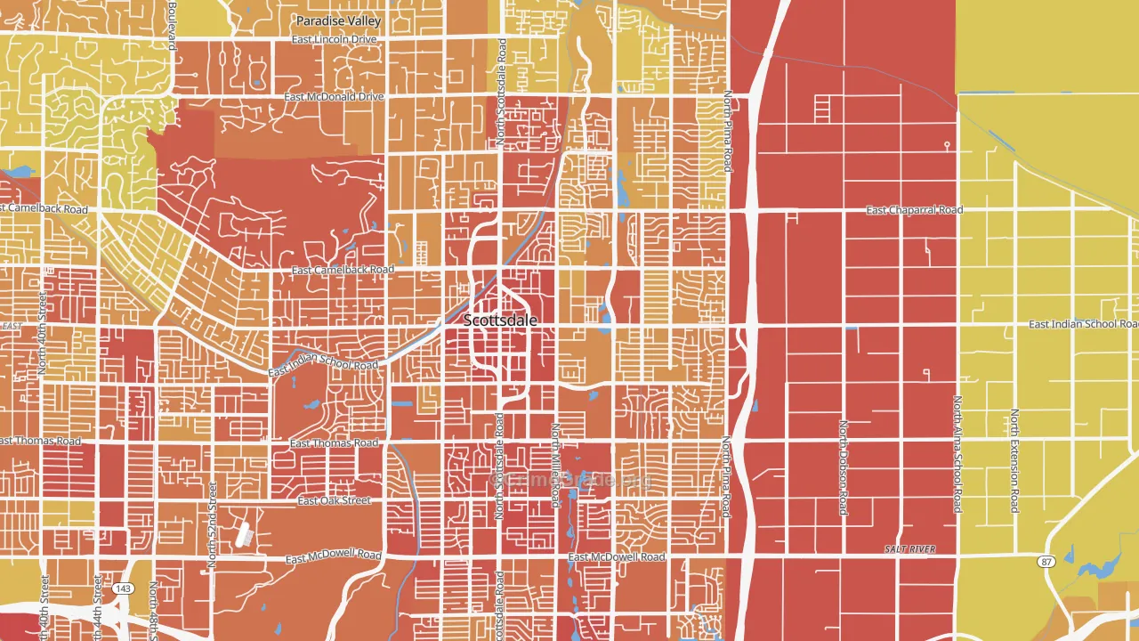 South Scottsdale, Scottsdale, AZ Map of Burglary Rates