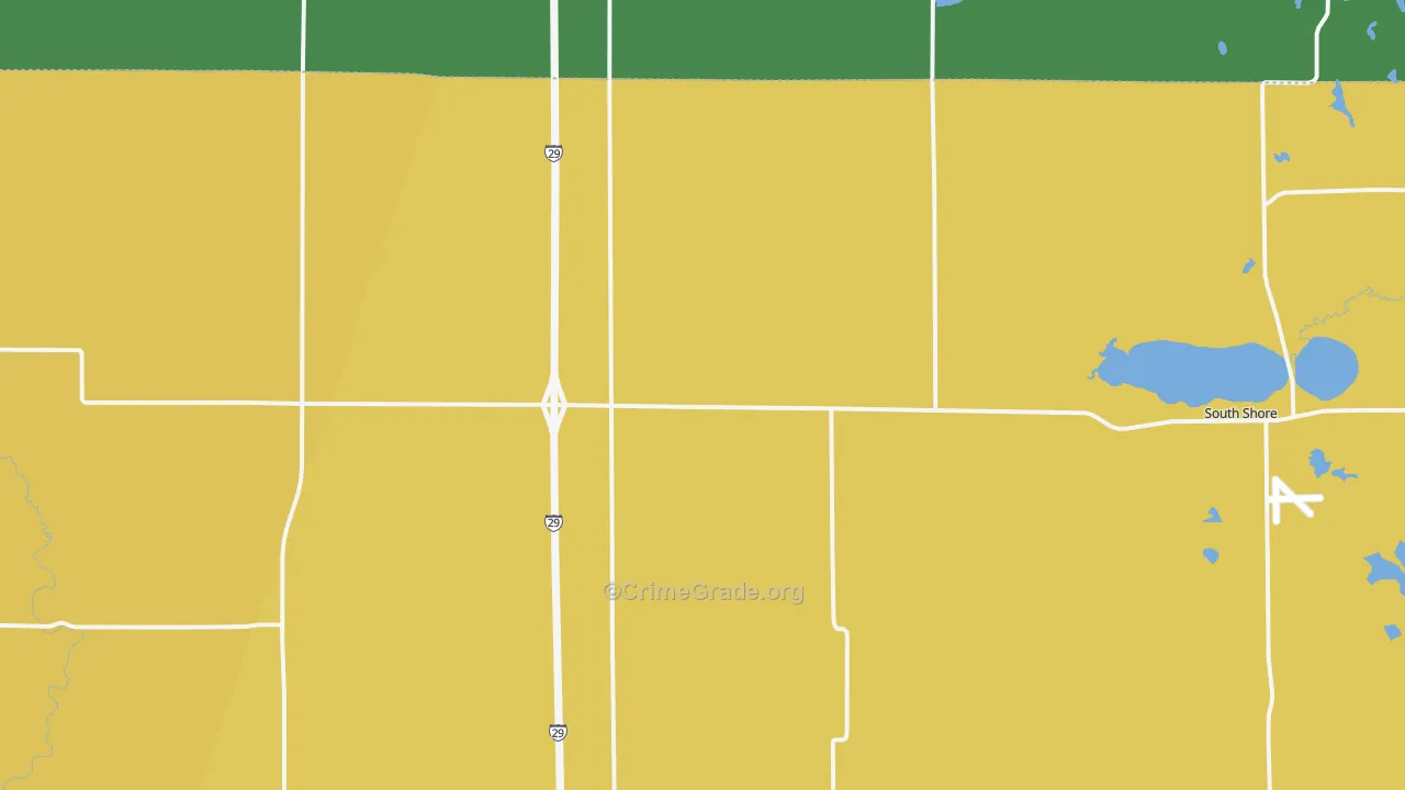 South Shore, SD Map of Burglary Rates
