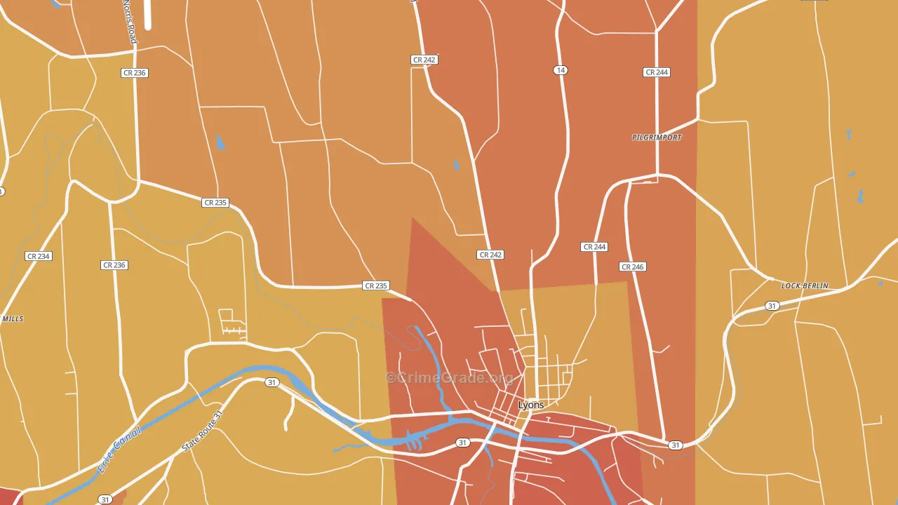 South Sodus, NY Map of Burglary Rates