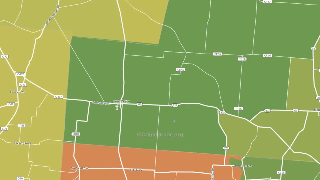 South Solon, OH Map of Burglary Rates