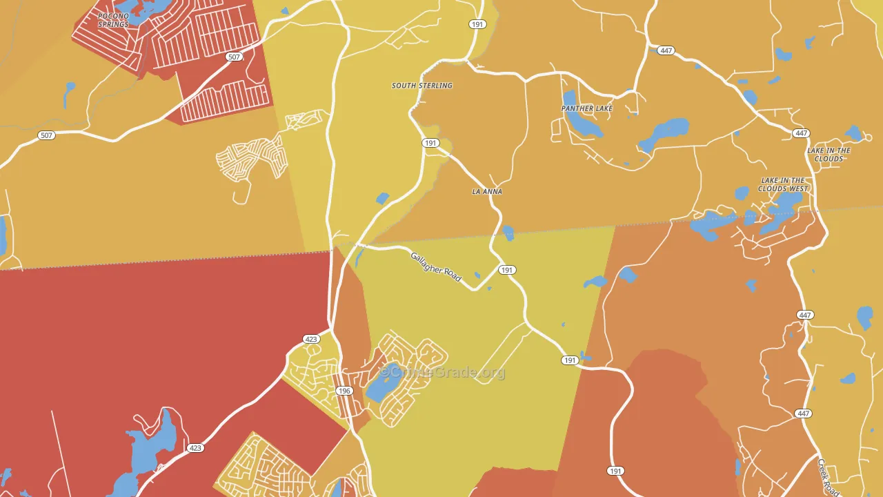 South Sterling, PA Map of Burglary Rates