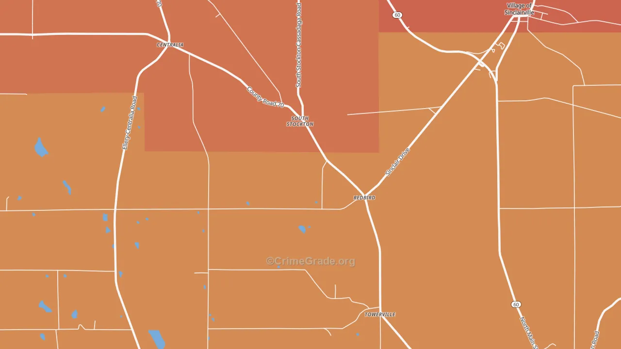 South Stockton, NY Map of Burglary Rates