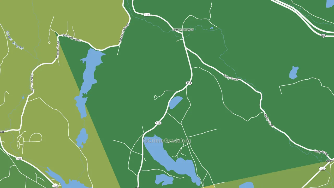 South Sutton, NH Map of Burglary Rates