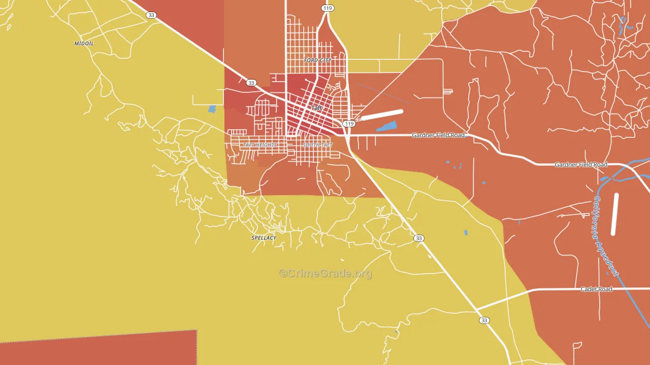 South Taft, CA Map of Burglary Rates