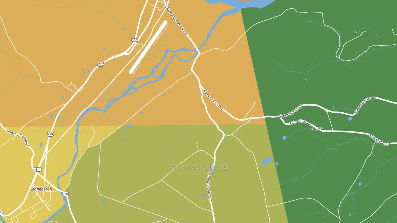 South Towanda, PA Map of Burglary Rates