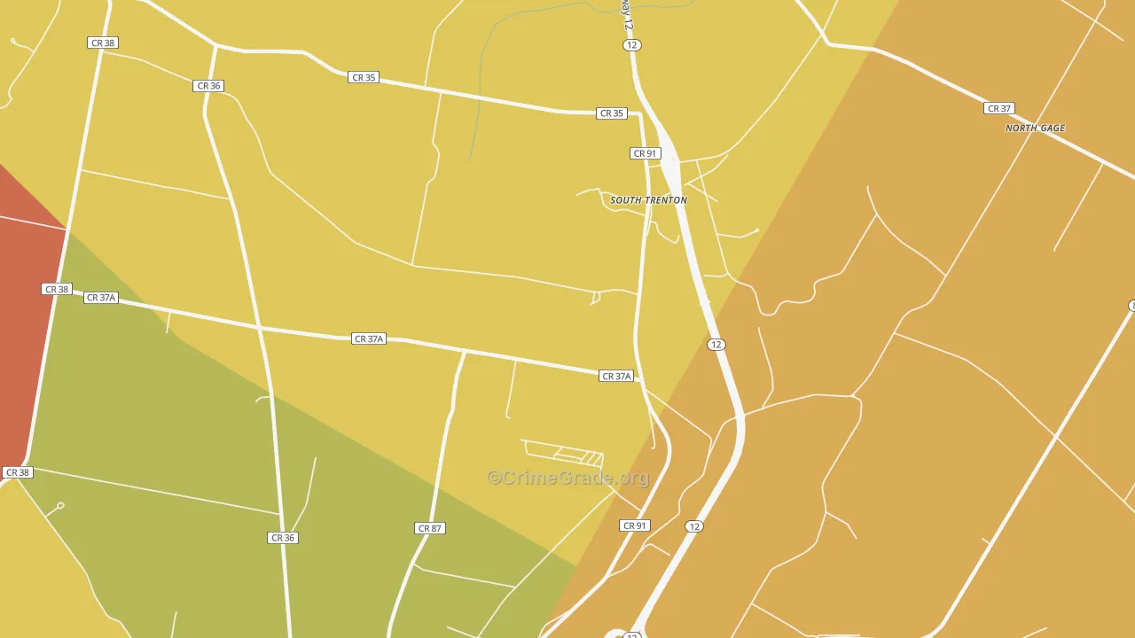 South Trenton, NY Map of Burglary Rates