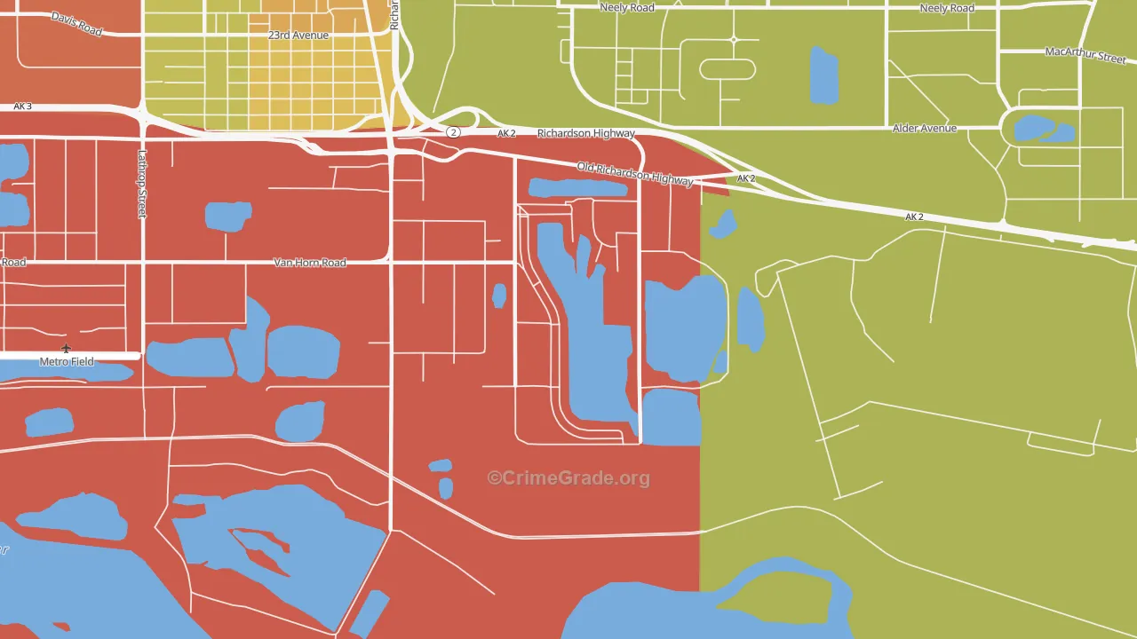 South Van Horn, AK Map of Burglary Rates