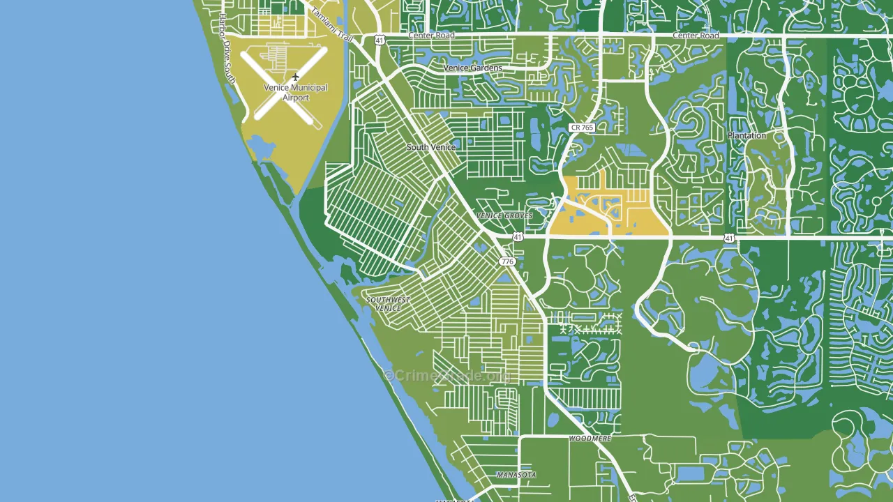 South Venice, FL Map of Burglary Rates