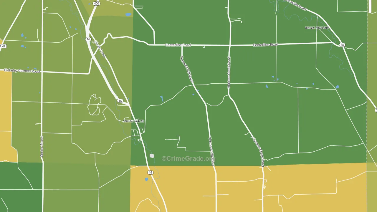South Wales, NY Map of Burglary Rates